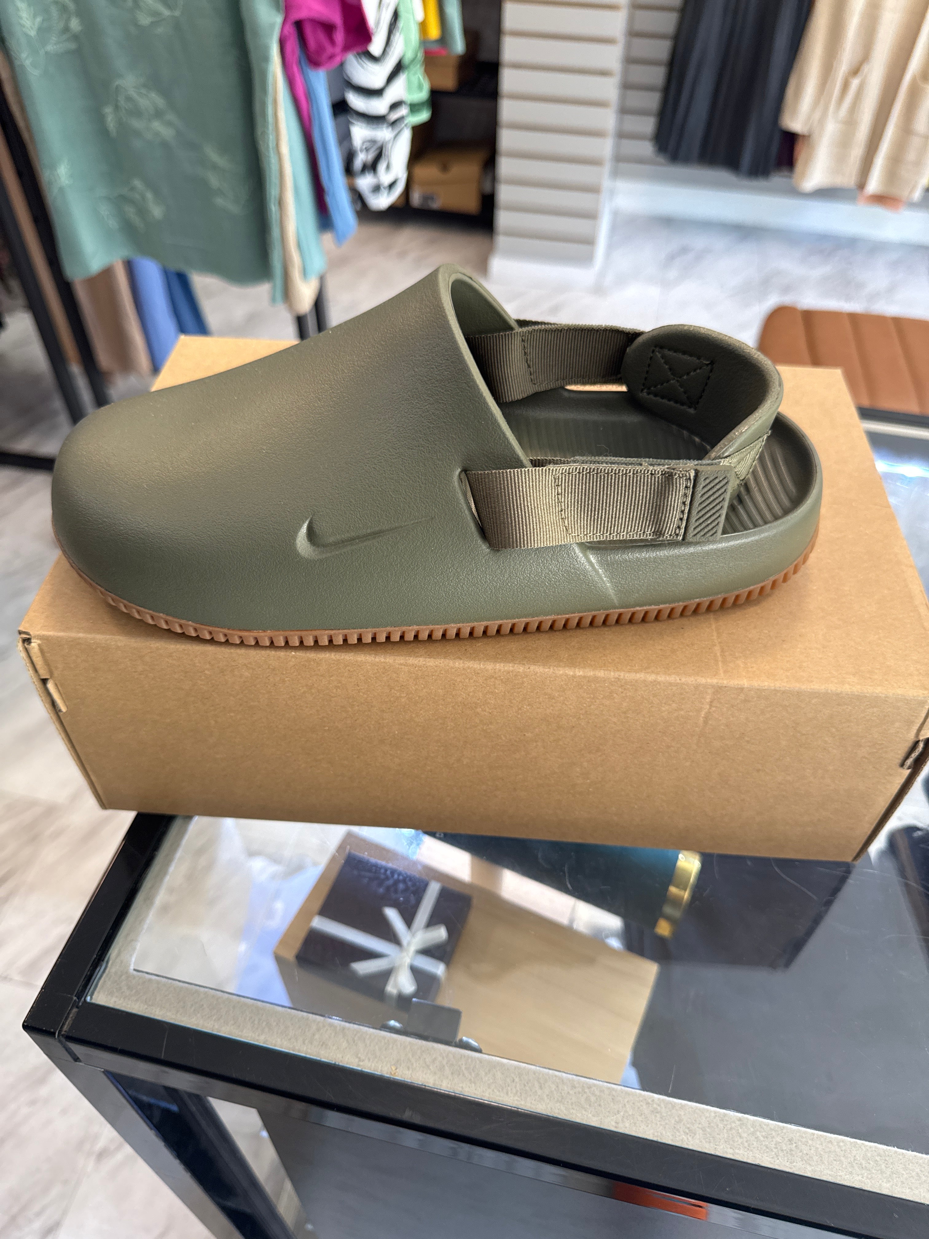 NIKE CALM MULE OLIVE – zeus gold and diamondllc